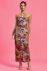 Kamames Strapless Floral Sequined Maxi Dress | Dress In Beauty